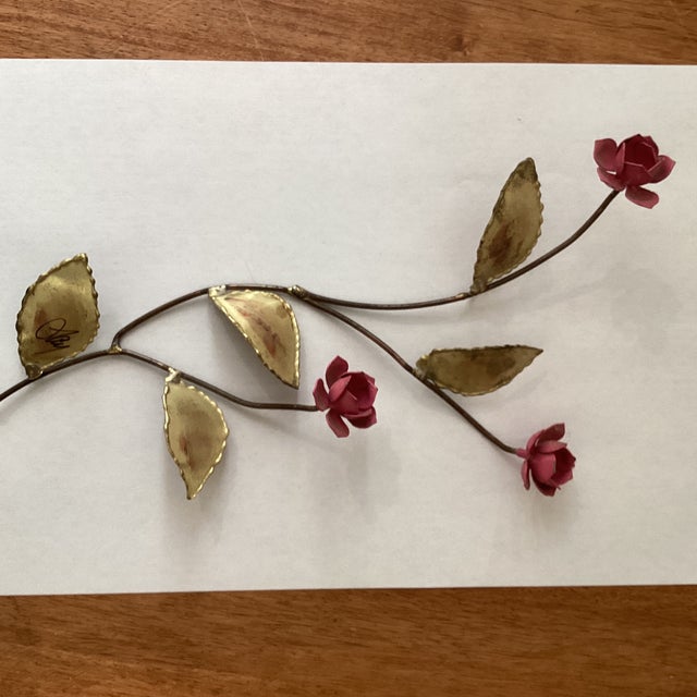 Rare Vintage Enameled Floral Wall Sculpture by Curtis Jere Circa 1960s For Sale - Image 12 of 12