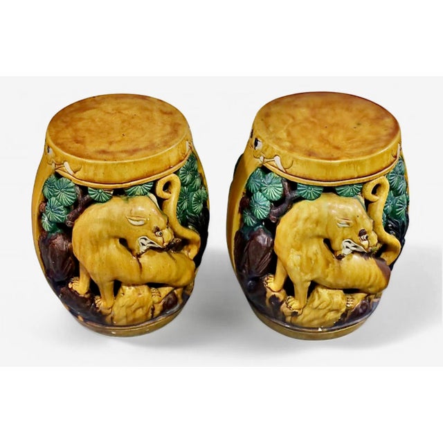 1960s Pair Chinese Garden Seats For Sale - Image 5 of 5