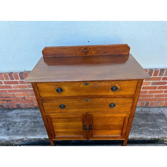 Antique Mission Oak Arts & Crafts Oak Sideboard or Buffet Rolling Casters and Dovetailed Drawers Sturdy and strong...
