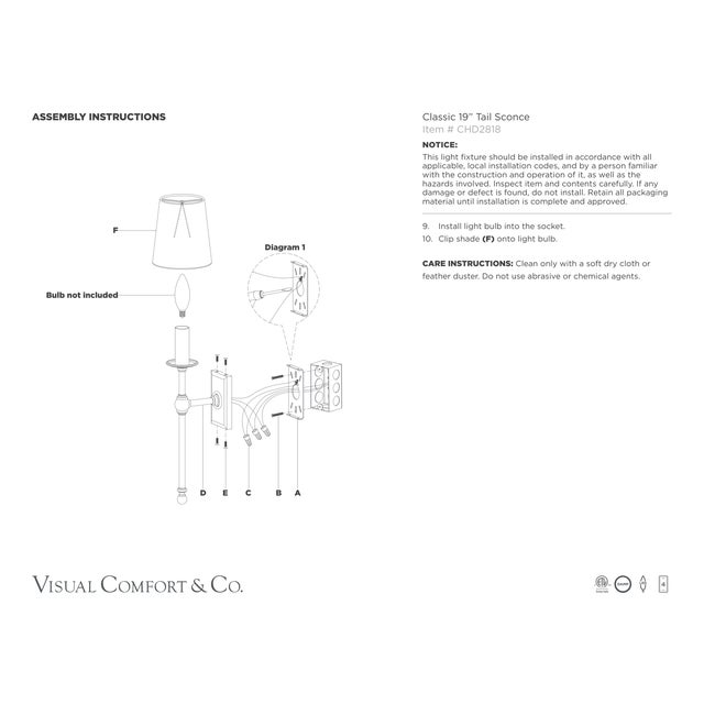 Chapman & Myers for Visual Comfort Signature Classic 19" Tail Sconce in Bronze with Linen Shades For Sale In Houston - Image 6 of 6