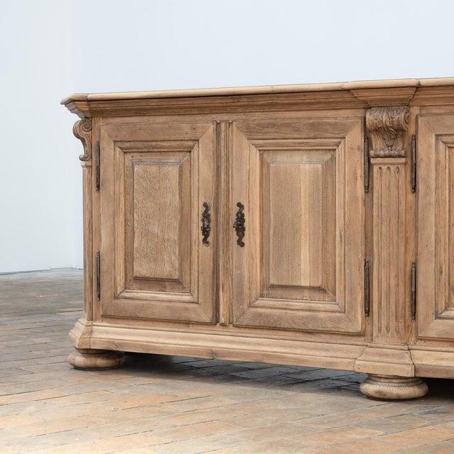 Wood Large Vintage Oak Sideboard, 1950 For Sale - Image 7 of 13