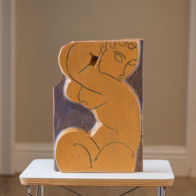 Mid-Century Modern Mid-Century Terracotta Relief After Amedeo Modigliani For Sale - Image 3 of 10