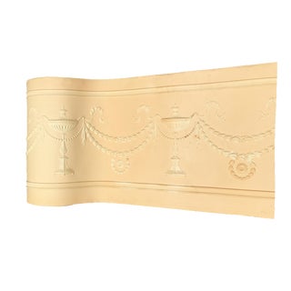 Vintage Neoclassical Wallpaper Border Treatment For Sale