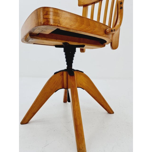 Bauhaus Swivel Office Chair in Wood by Puffdreh Kontorchair, 1930s For Sale - Image 6 of 11