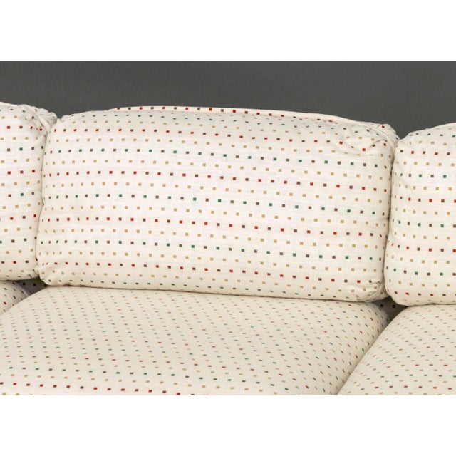Modern Geometric Linen Upholstered 3-Seat Sofa For Sale - Image 4 of 18