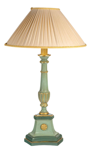 Louis XVI Lacquered and Gilded Wood Lamp, 1960s