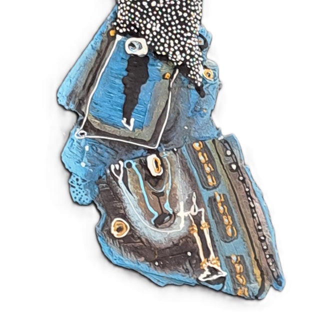 Contemporary Small Blue Volume Horns Sculpture by Patrick Chappert-Gaujal For Sale - Image 3 of 4