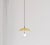 Down pendant light by atelier areti dimensions: d 40 x w 40 x h 150 cm. Materials: brass, powder-coated metal, fabric-...