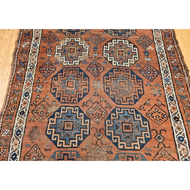 Antique Kazak Area Rug, Handwoven Wool Geometric Design, 1890s, 4' x 8' For Sale - Image 11 of 17
