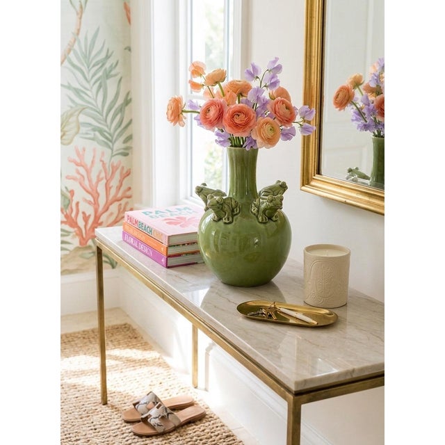 Ceramic Whimsical Italian Ceramic Frog Bud Vase For Sale - Image 7 of 10