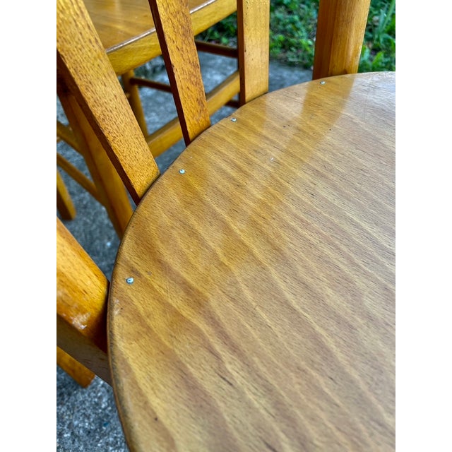 Beechwood Bistro Chairs from Luterma, France, 1950, Set of 6 For Sale - Image 11 of 14