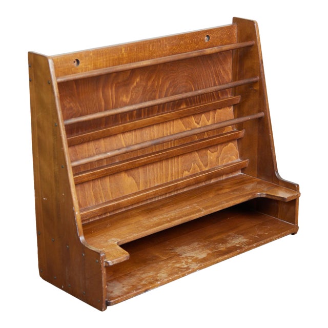 1950s Danish, Mid Century Wall-Mounted Teak Plate Rack For Sale