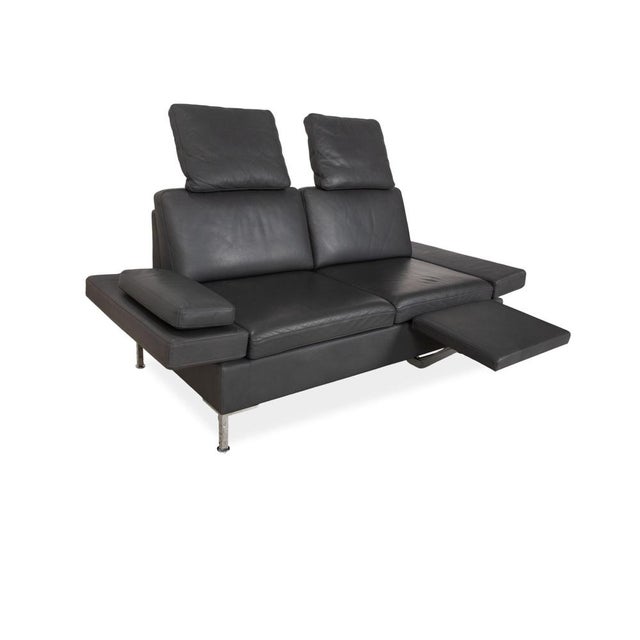 Alba 2-Seater Sofa in Grey Leather from Brühl For Sale - Image 5 of 15