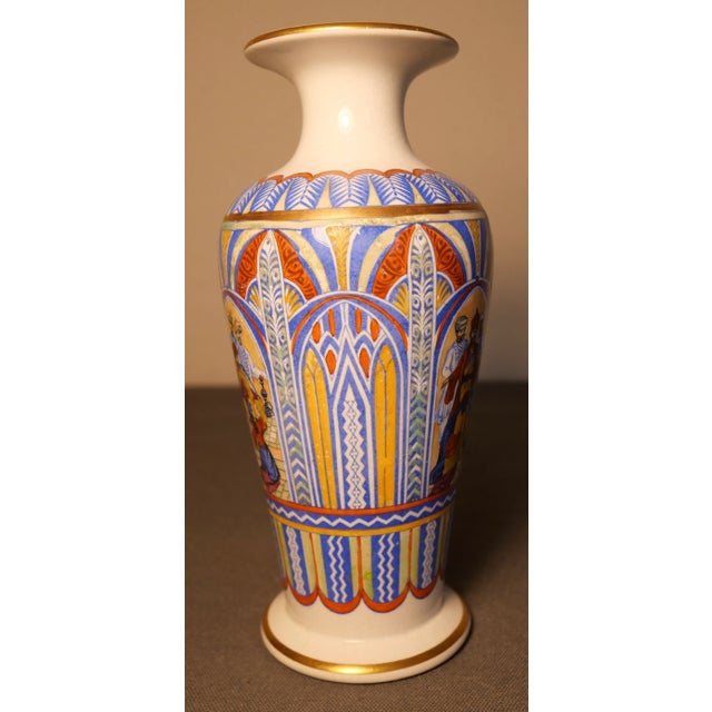 Ceramic Late 19th Century English Prattware Style Persian Motifs Footed Baluster Vase For Sale - Image 7 of 9
