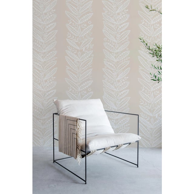 Mid-Century Modern Sample - Schumacher Eland Wallpaper in Natural For Sale - Image 3 of 4