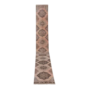 Vintage Turkish Oushak Handmade Runner 2'6'' X 23'7''