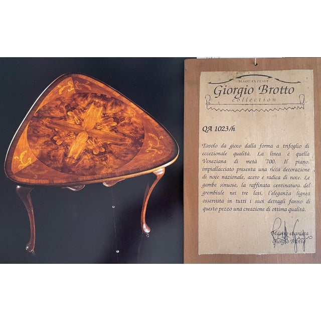 Brown Inlaid Wood End Table Lamp Table For Sale - Image 8 of 13