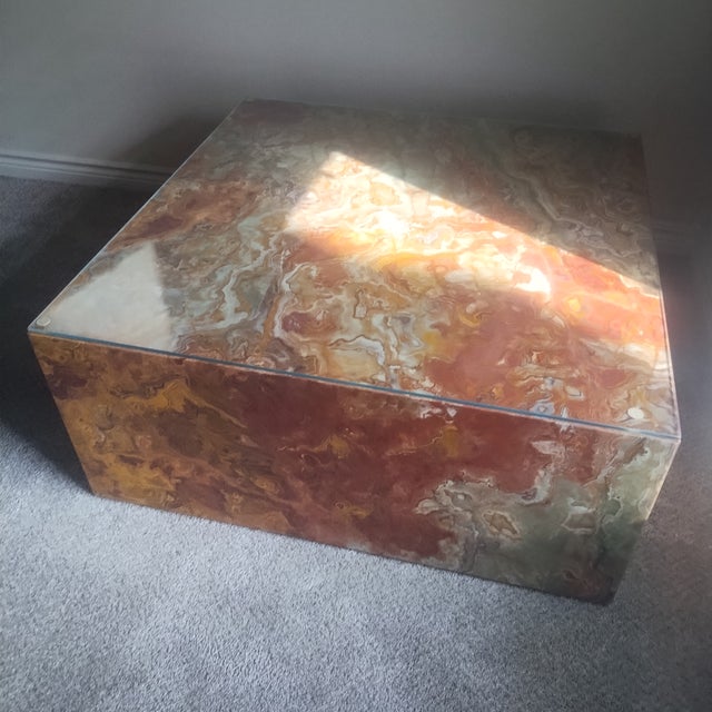 1970s Italian Marble Mid-Century Postmodern Coffee Cocktail Table For Sale - Image 11 of 12