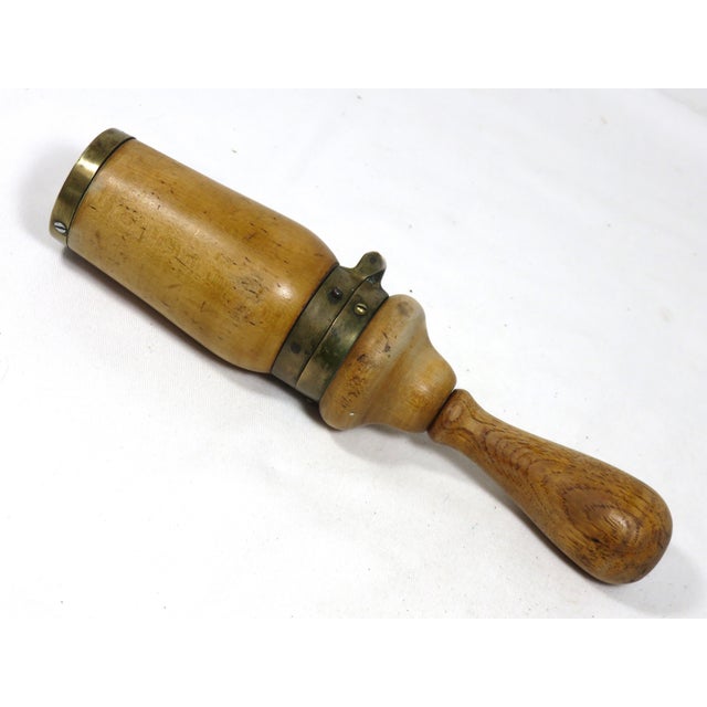 1900s Americana Wood & Brass Wine Bottle Cork Press Chairish
