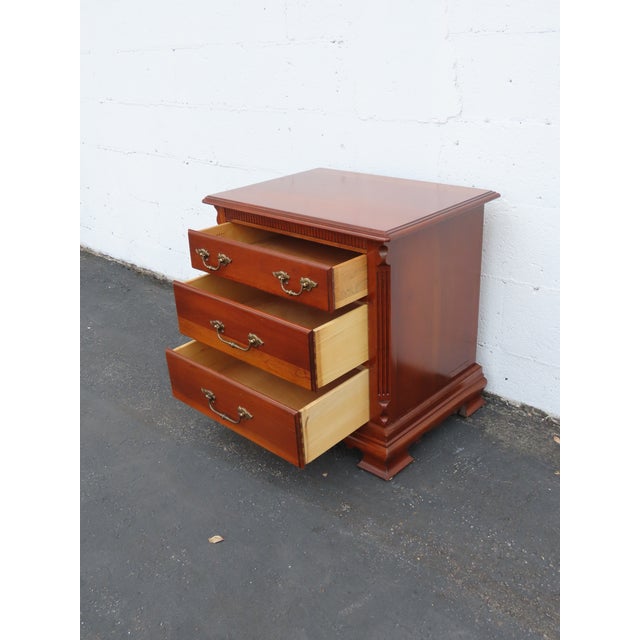 Late 20th Century Tell City Dowry Solid Cherry Nightstands End Side Bedside Table 6899 For Sale - Image 5 of 11