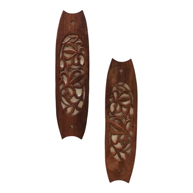 Vintage Carved Wood Wall Hangings For Sale