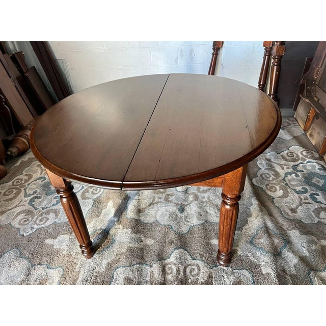 Antique Victorian Style Walnut Dining Table With Turned Legs For Sale - Image 4 of 7