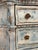 Vintage Distressed Blue Dresser | Hand-Painted 3-Drawer Chest | Shabby Chic French Country | Carved Details | Maison Martine | One of a Kind For Sale - Image 10 of 12