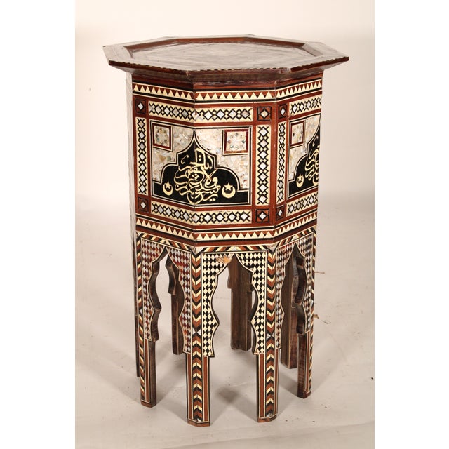 Pair of Levantine Mother of Pearl and Bone Inlaid Side Tables For Sale In Los Angeles - Image 6 of 10