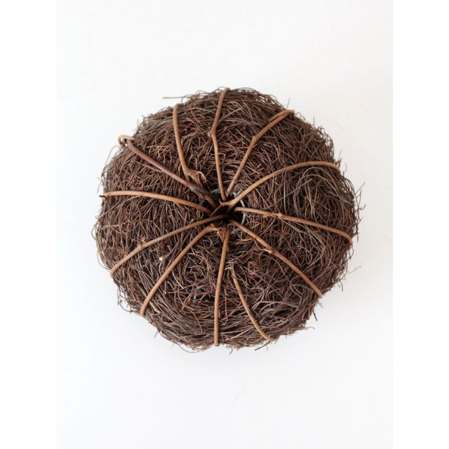 Brown Vintage Woven Grapevine Pumpkin Fall Decor For Sale - Image 8 of 11
