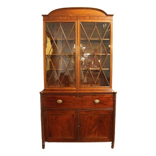 Circa 1815 English Regency Secretaire Bookcase Cabinet For Sale