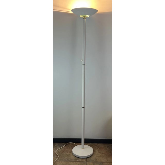 Striking vintage Mid-Century Modern UFO floor lamp from the 1980s, inspired by the iconic designs of the Kovacs and...