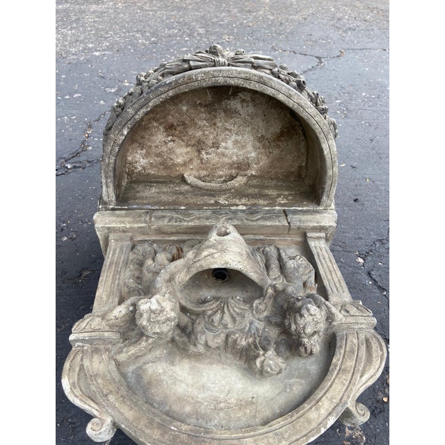 Vintage Table Top Cast Stone Garden Fountain For Sale - Image 11 of 14