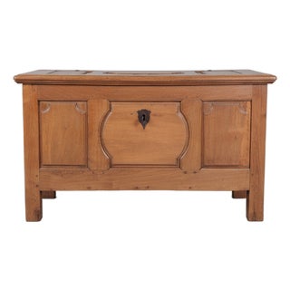 Antique Oak Chest with Iron Hardware, 18th-19th Century For Sale