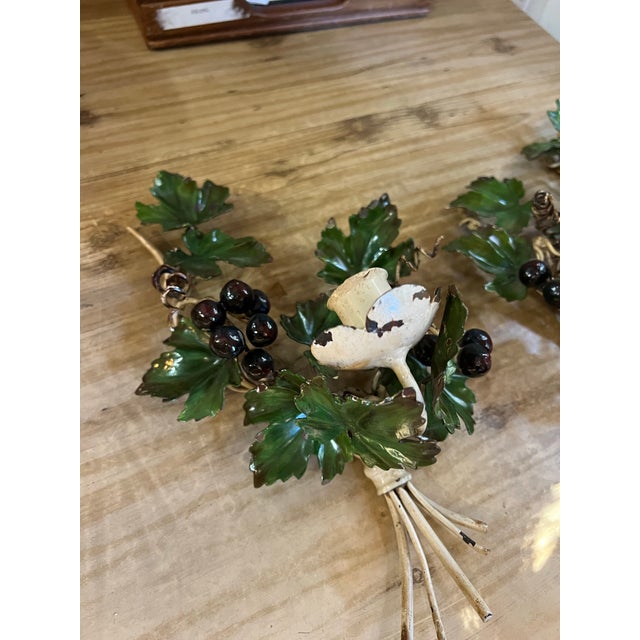 1970s Pair of Italian Tole Candle Sconces For Sale In Atlanta - Image 6 of 10