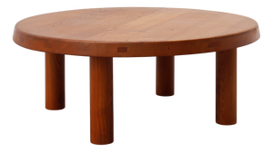 Model T02M Coffee Table in Elm from Pierre Chapo, France, 1976