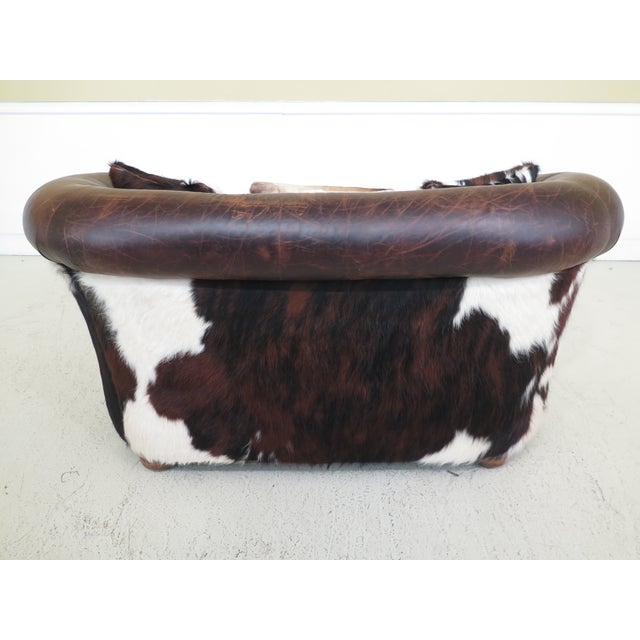 1990s Vintage King Ranch Saddle Leather & Hide Tufted Sofa Chairish