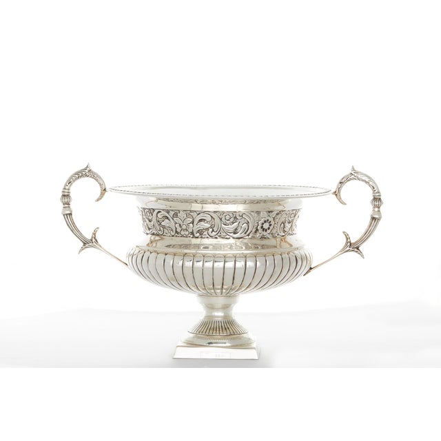 Large English Sheffield Plate Barware Cooler / Centerpiece Chairish