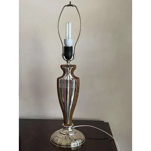 Silver, Root Wood and Cathedral Glass Lamp in the style of Tiffany, Italy, 1989 For Sale - Image 12 of 13