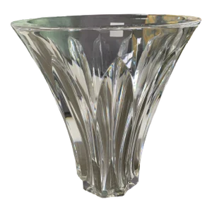 1970s French Heavy Cut Crystal Vase by Baccarat in the Brigitte Pattern