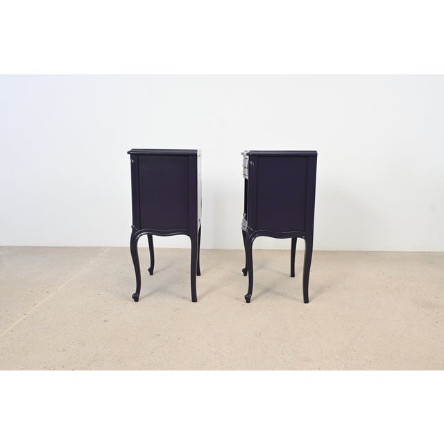 Drexel French Louis XV Style Dark Plum Nightstands, Pair | Newly Refinished For Sale - Image 13 of 15
