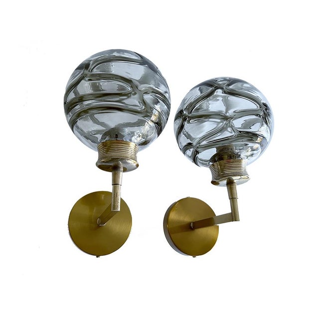 Chartreuse Vintage Murano Glass Sconces from Doria, 1970s, Set of 2 For Sale - Image 8 of 18