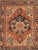 Gray Antique Persian Serapi Carpet Handmade Oriental Rug Light Blue, Ivory, Rusty Red For Sale - Image 8 of 18