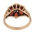 Late 19th Century Victorian Garnet Diamond 9 Karat Rose Gold Flower Ring, Size 6.75 For Sale In Los Angeles - Image 6 of 6