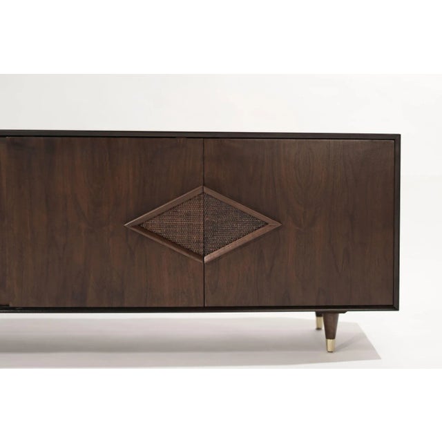 Mid Century Modern Dark Walnut Credenza, C. 1950s For Sale - Image 10 of 13