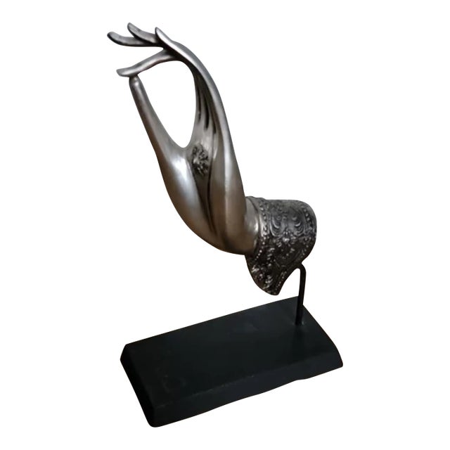 Vintage Thai Buddha Hand Sculpture on Stand For Sale