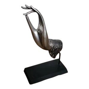 Vintage Thai Buddha Hand Sculpture on Stand