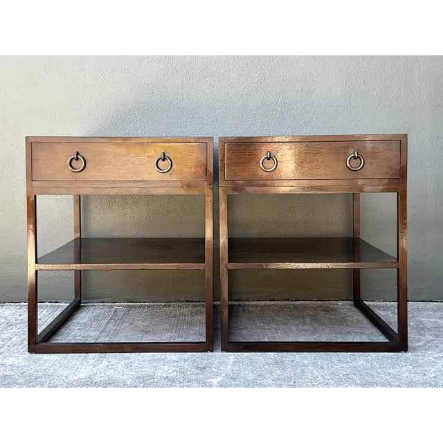 Vintage Two Tiered Nightstands - A Pair For Sale - Image 12 of 12