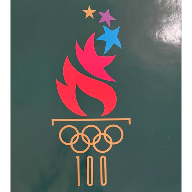 Official poster for the 1996 Summer Olympic Games in Atlanta, celebrating the 100th anniversary of the modern Olympic...