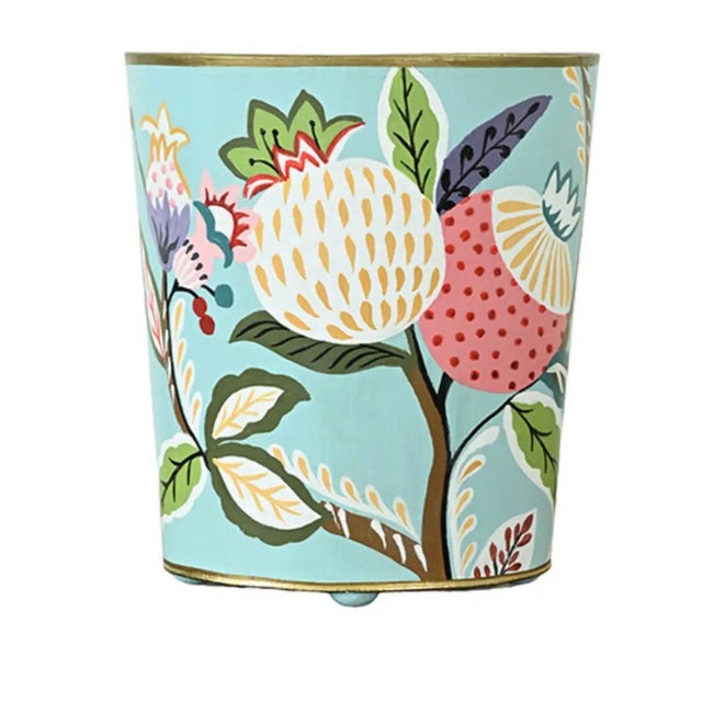 Brand new special order item. Not vintage. Elevate your décor with this charming handpainted waste basket featuring a...