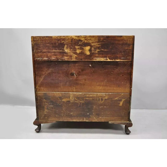 19th C. Chippendale Style Mahogany Slant Front Carved Ball & Claw Secretary Desk For Sale - Image 9 of 12